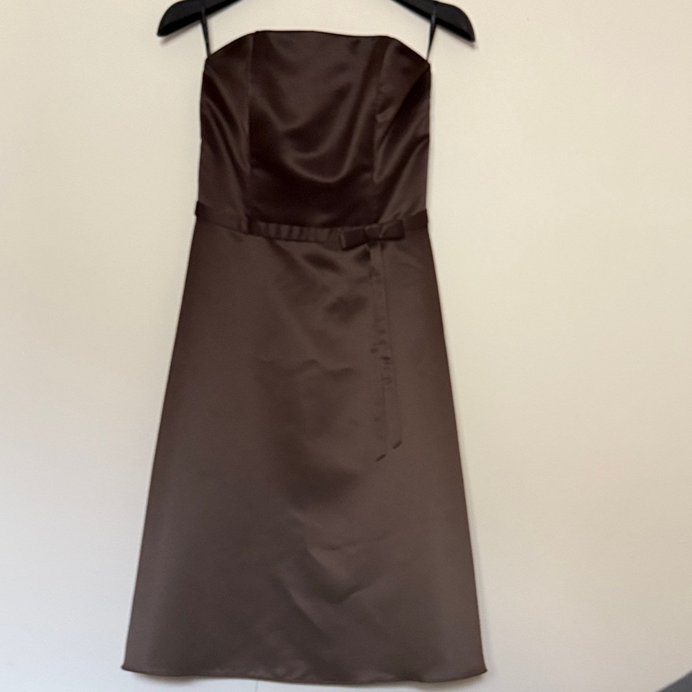 Jessica McClintock Chocolate Strapless Dress
